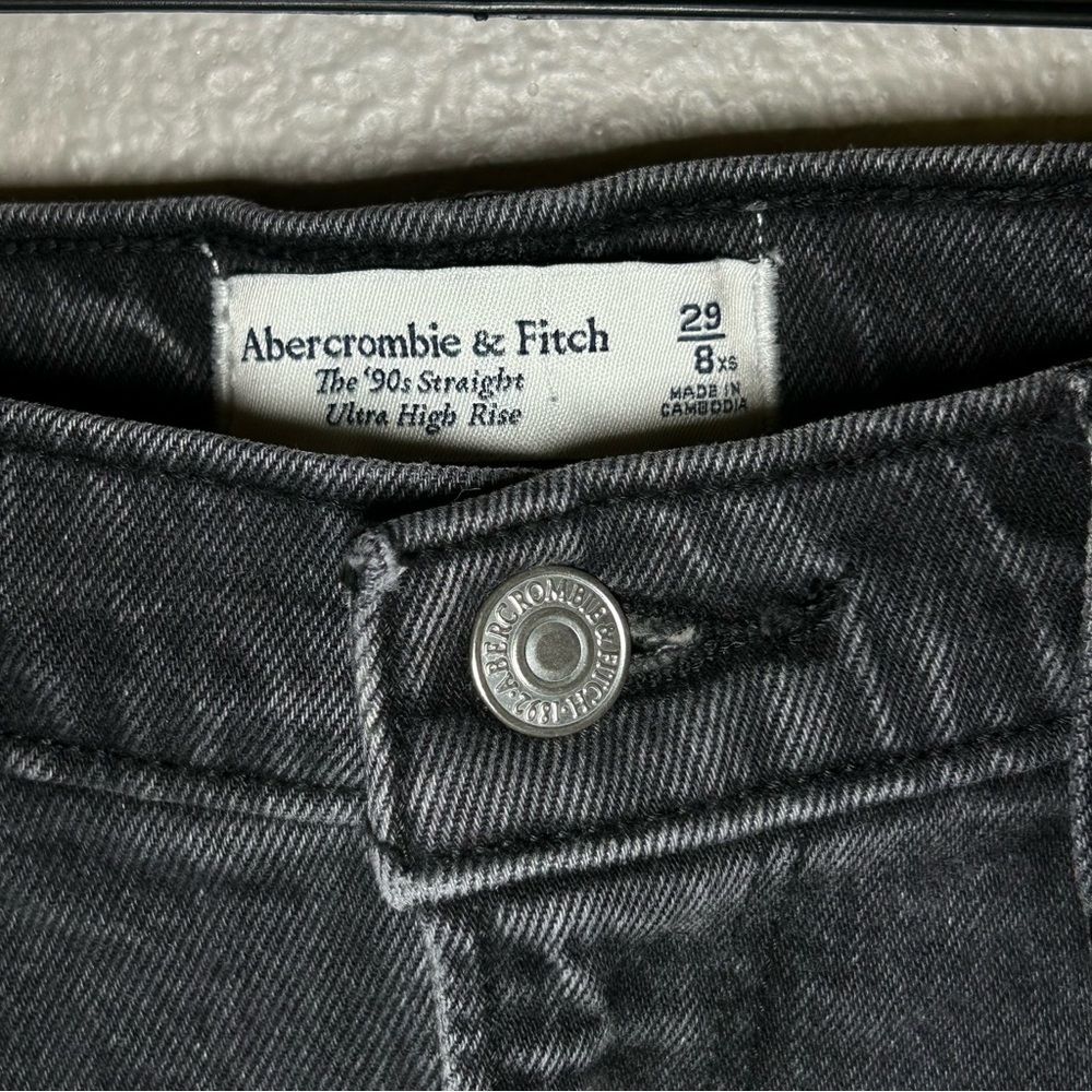 Abercrombie & Fitch Straight Leg Jeans — Washed Black - Picture 10 of 11
